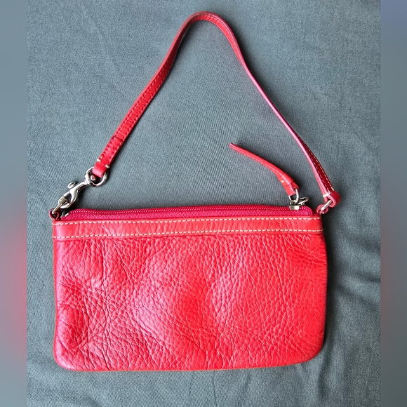 Dooney & Bourke Red Leather Wristlet - Picture 2 of 5